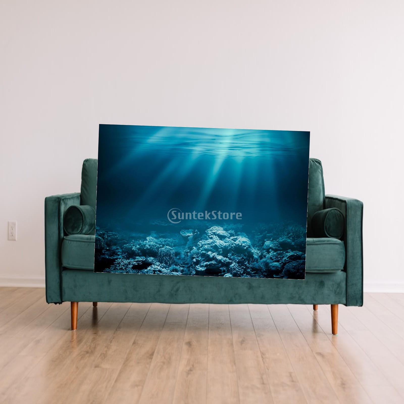 Fish In Aquarium Picture - สติ๊กเกอร์ติดตู้ปลา PVC 3D HD ภาพพื้นหลังตู้ปลา กันน้ำ