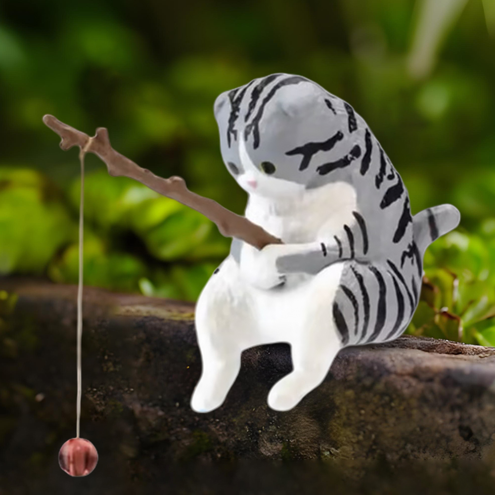 รูปปั้นแมวการ์ตูนตกแต่งตู้ปลา  - Fish In Aquarium Picture บทวิจารณ์และราคา