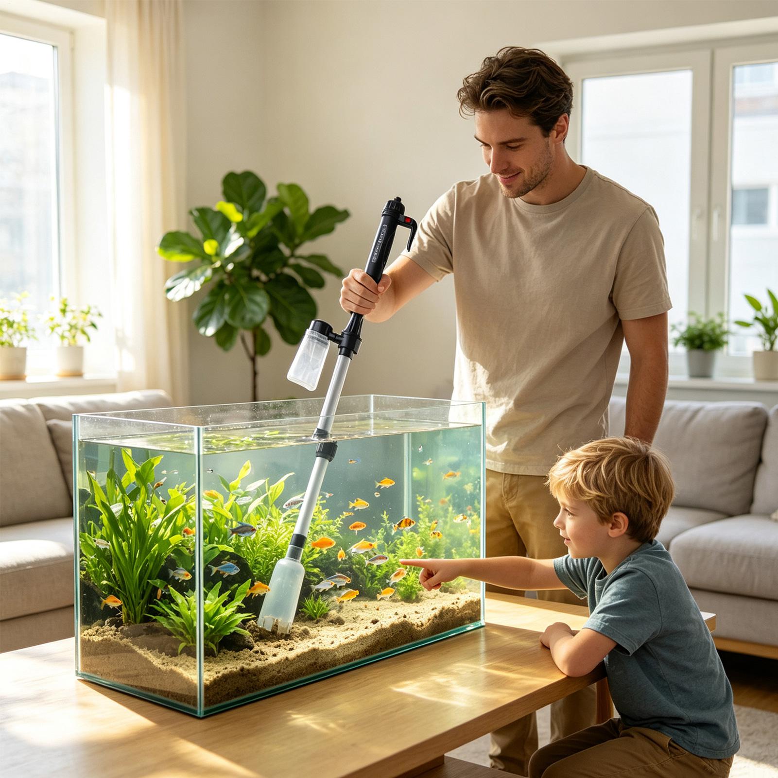 เครื่องดูดฝุ่นกรวดตู้ปลาแบบปรั - Aquarium Fish Tank Cleaner บทวิจารณ์และราคา