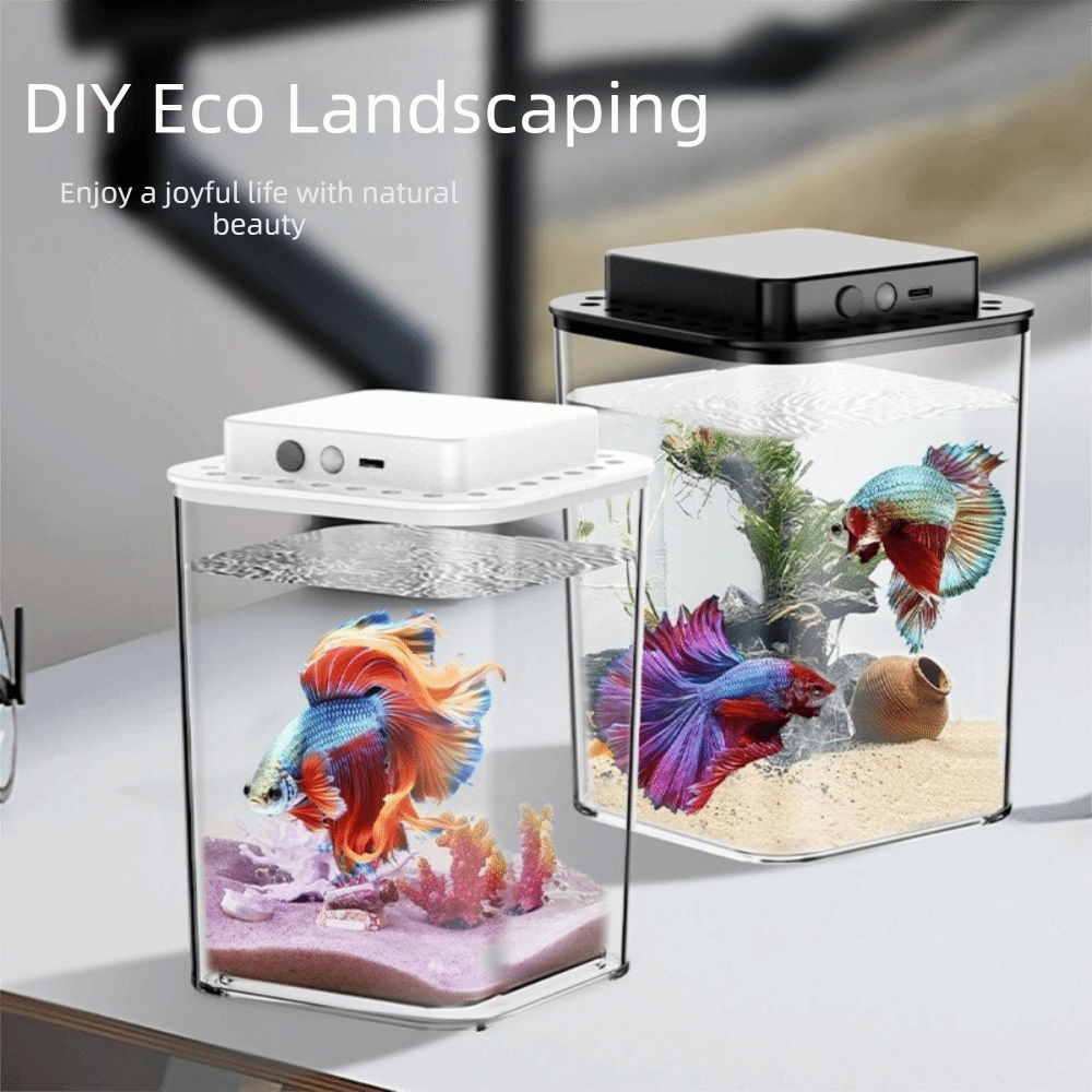 ตู้ปลาเบตต้าใสพร้อมไฟ LED อัจฉ - Aquarium Fish Betta บทวิจารณ์และราคา