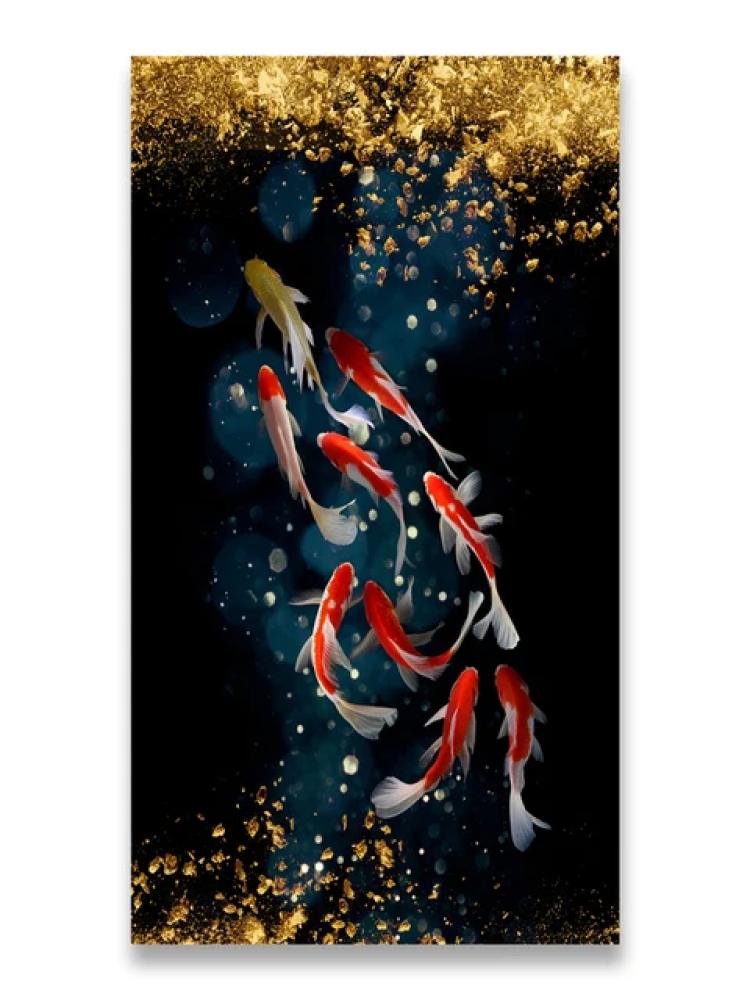 ภาพวาดผ้าใบสีทองรูปปลาคราฟฮวงจ - Aquarium Fish Poster บทวิจารณ์และราคา