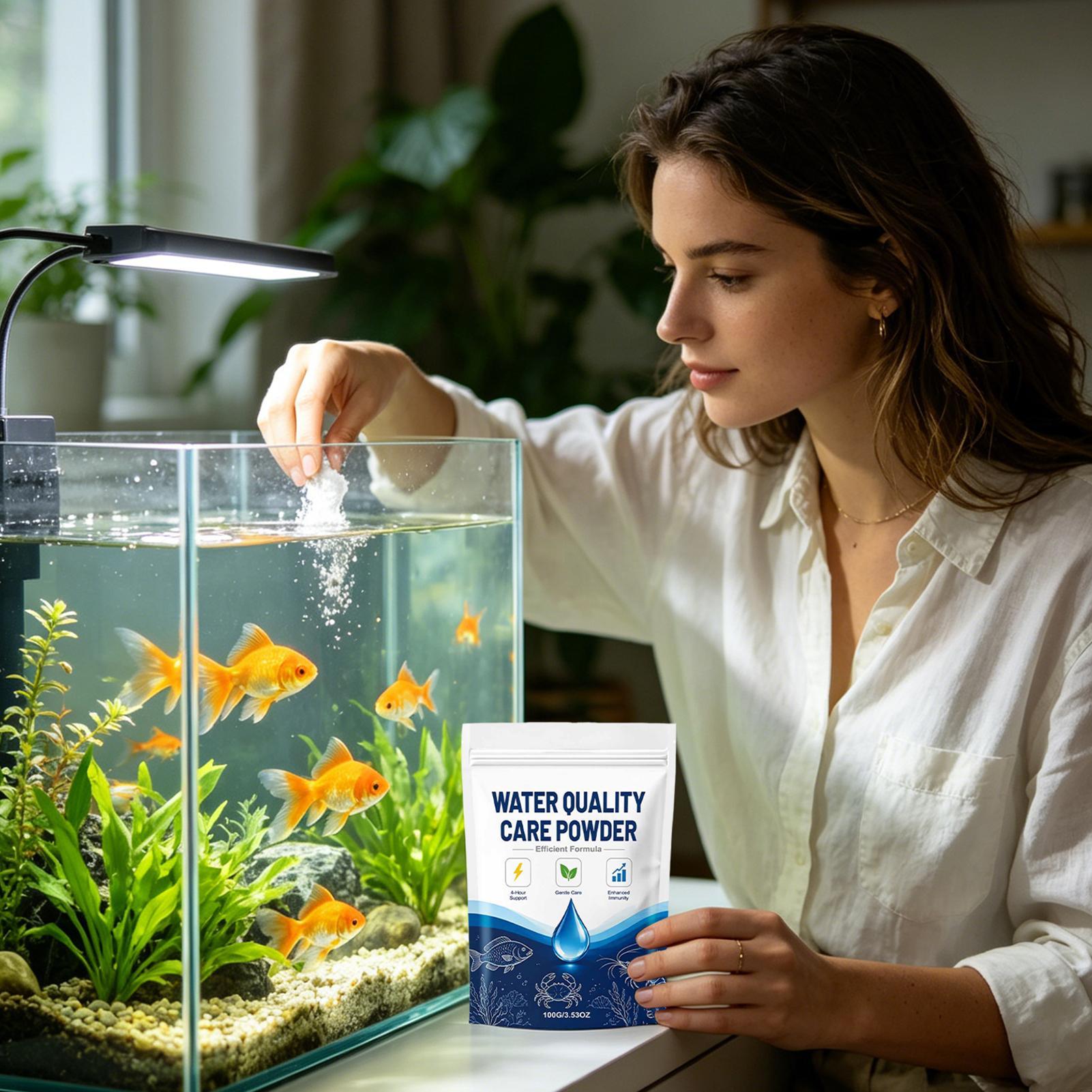 ผงปรับสภาพน้ำในตู้ปลา 100 กรัม - Aquarium Fish Tank Cleaner บทวิจารณ์และราคา