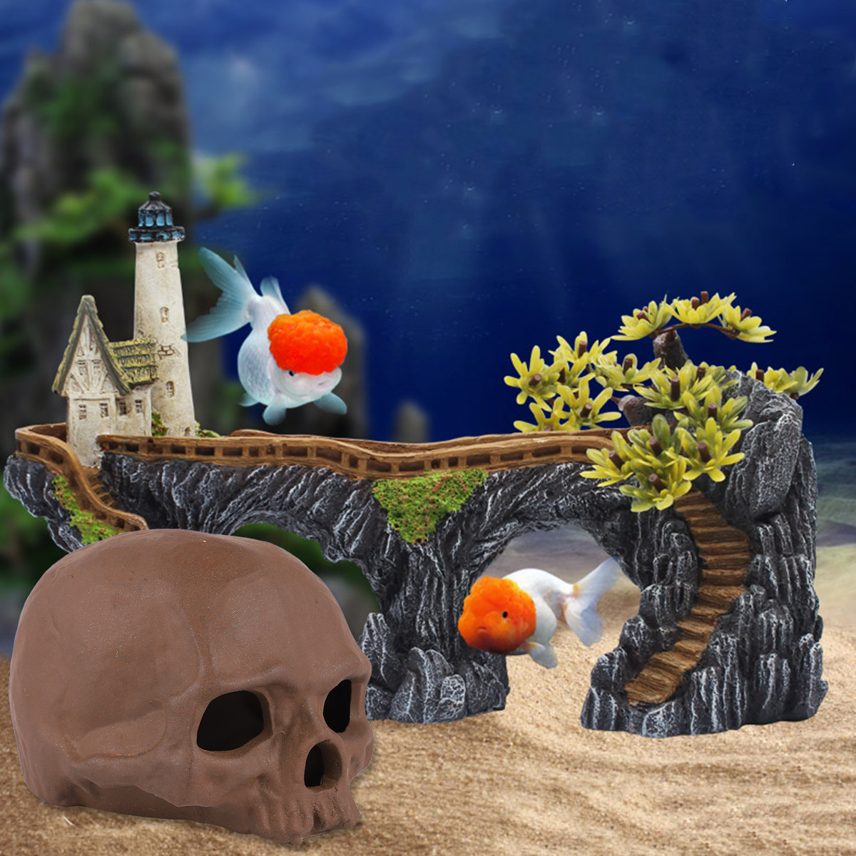 ของตกแต่งตู้ปลาดีไซน์หัวกะโหลก - Aquarium Fish Unique บทวิจารณ์และราคา