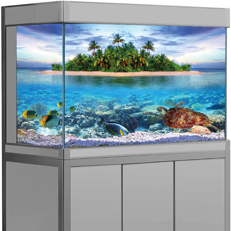 สติกเกอร์พื้นหลังตู้ปลา 3D ลาย - Aquarium Fish Poster บทวิจารณ์และราคา