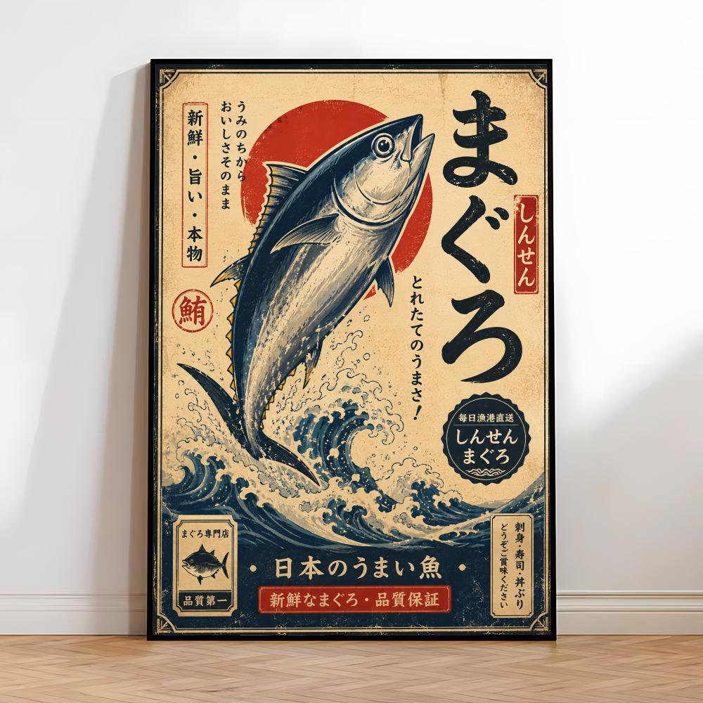 ภาพวาดศิลปะญี่ปุ่นโบราณ ซูชิ ป - Aquarium Fish Poster บทวิจารณ์และราคา