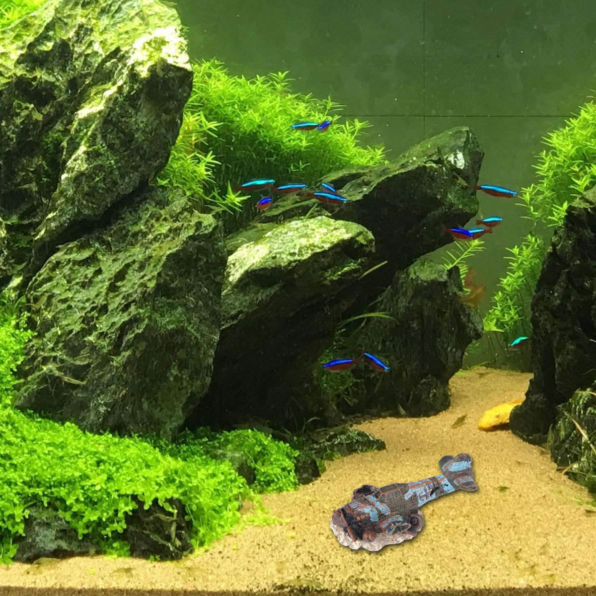 ของตกแต่งตู้ปลาเรซิ่นรูปเครื่อ - Aquarium Fish Unique บทวิจารณ์และราคา